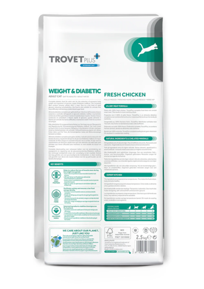 TROVET Plus Weight & Diabetic Fresh Chicken Xira Trofi Gtas Adult 5kg